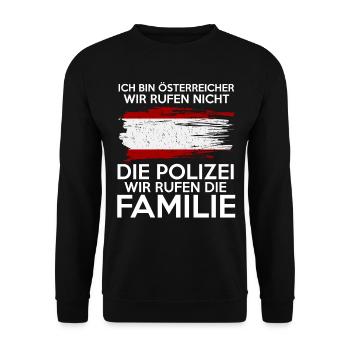 Österreichische Familie Österreich Österreicher - Unisex Pullover - Schwarz - Vorne - Alina (178cm) & Michal (187cm)