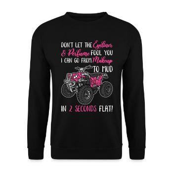 Quad ATV Quadfahrer QuadfahrerQuad ATV QuadfahrerQ - Sweat-shirt Unisexe - noir - Devant - Alina (178cm) & Michal (187cm)