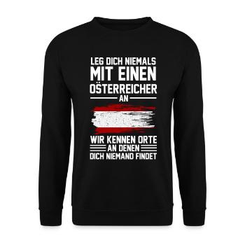 Österreicher Deutscher Herzschlag Deutschland Öste - Unisex Pullover - Schwarz - Vorne - Alina (178cm) & Michal (187cm)