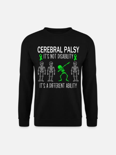 Cerebral Palsy Awareness Dabbing Green Ribbon - Unisex Sweatshirt - black