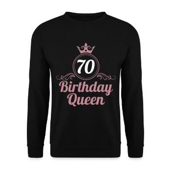 70th Birthday 70 years 70s Birthday Queen - Unisex Sweatshirt - black - Front - Alina (178cm) & Michal (187cm)