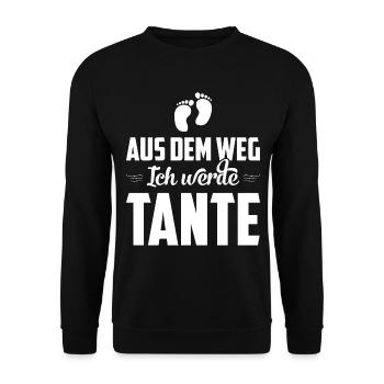 Aus dem Weg ich werde Tante - Unisex Pullover - Schwarz - Vorne - Alina (178cm) & Michal (187cm)