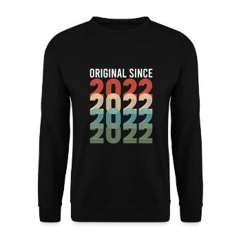 Vintage Original Since 2022 Geburtstag Geburtsjahr - Unisex Pullover - Schwarz - Vorne - Alina (178cm) & Michal (187cm)