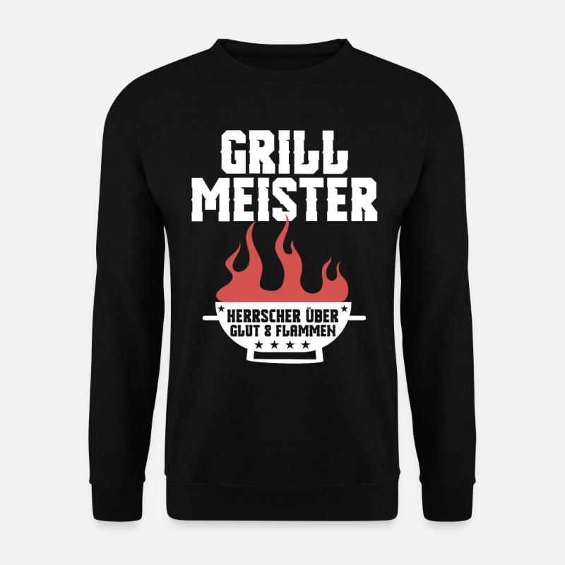Grillmeister Grillen Grill Barbecue BBQ Fleisch - Unisex Pullover - Schwarz