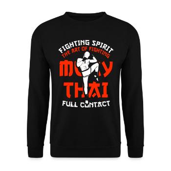 Muay Thai - Unisex Sweatshirt - black - Front - Alina (178cm) & Michal (187cm)