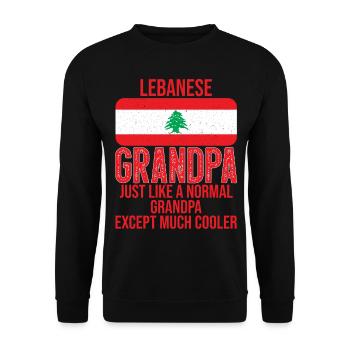 Lebanese Grandpa Libanon-Flagge zum Vatertag - Unisex Pullover - Schwarz - Vorne - Alina (178cm) & Michal (187cm)