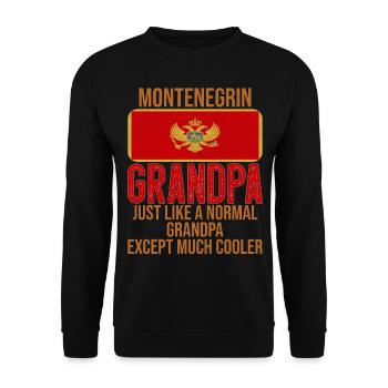 Montenegrin Grandpa Montenegro-Flagge - Unisex Pullover - Schwarz - Vorne - Alina (178cm) & Michal (187cm)