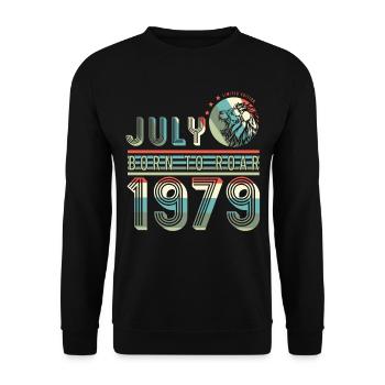 July 1979 Vintage Lion Gift - Unisex Sweatshirt - black - Front - Alina (178cm) & Michal (187cm)