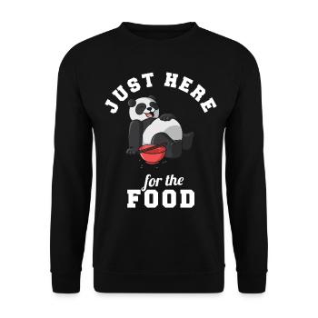 Panda Food lover Always Hungry Just Here For The - Unisex Sweatshirt - black - Front - Alina (178cm) & Michal (187cm)