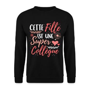 Collègue Cadeau - Sweat-shirt Unisexe - noir - Devant - Alina (178cm) & Michal (187cm)
