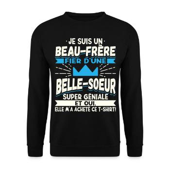 Beau-Frère Cadeau - Sweat-shirt Unisexe - noir - Devant - Alina (178cm) & Michal (187cm)