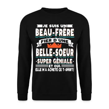Beau-Frère Cadeau - Sweat-shirt Unisexe - noir - Devant - Alina (178cm) & Michal (187cm)