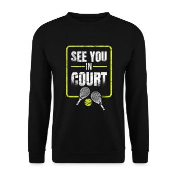 Coach de tennis Rendez-vous sur le court - Sweat-shirt Unisexe - noir - Devant - Alina (178cm) & Michal (187cm)