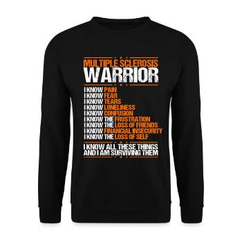 Multiple Sclerosis Awareness Pain Orange Ribbon - Unisex Pullover - Schwarz - Vorne - Alina (178cm) & Michal (187cm)