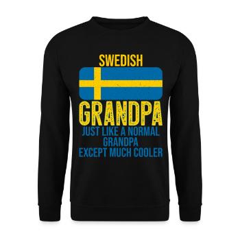 Swedish Grandpa Swedish flag for Father's Day - Unisex Sweatshirt - black - Front - Alina (178cm) & Michal (187cm)