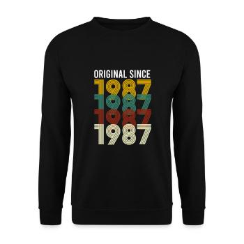 Vintage Original Since 1987 Anniversaire Année de naissance - Sweat-shirt Unisexe - noir - Devant - Alina (178cm) & Michal (187cm)