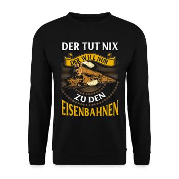 Eisenbahn - Unisex Pullover - Schwarz - Vorne - Alina (178cm) & Michal (187cm)