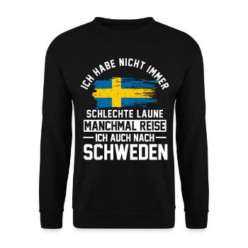 Schwede Schwedin Schwedische Flagge Schweden - Unisex Pullover - Schwarz - Vorne - Alina (178cm) & Michal (187cm)