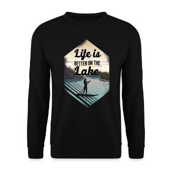 SUP Paddleboard Life Is Better On - Sweat-shirt Unisexe - noir - Devant - Alina (178cm) & Michal (187cm)