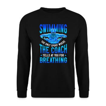Swimmer Swim Breathing Butterfly - Unisex Pullover - Schwarz - Vorne - Alina (178cm) & Michal (187cm)