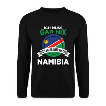 Afrika Namibia Geschenk Geschenkidee - Unisex Pullover - Schwarz - Vorne - Alina (178cm) & Michal (187cm)