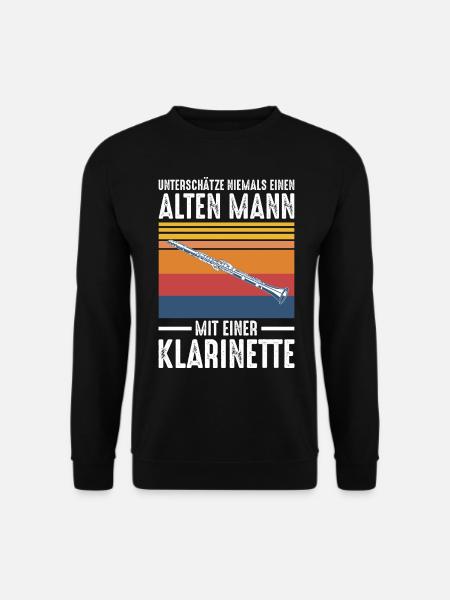 Klarinette Mann Retro Vintage - Unisex Pullover - Schwarz
