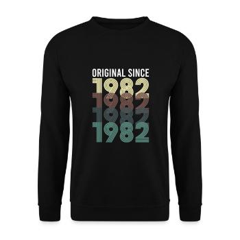 Vintage Original Since 1982 Birthday Year of Birth - Unisex Sweatshirt - black - Front - Alina (178cm) & Michal (187cm)