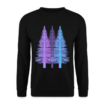 arbres arbre fantaisie épicéa forêt de conifères sapin - Sweat-shirt Unisexe - noir - Devant - Alina (178cm) & Michal (187cm)