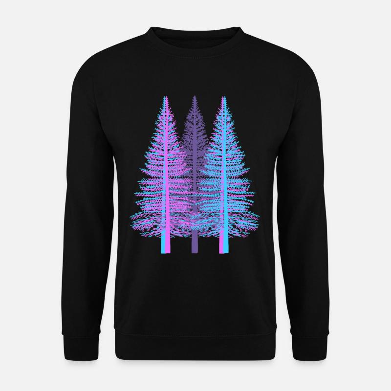 Bäume Baum Fantasy Fichten Nadelbaum Wald Tanne - Unisex Pullover - Schwarz