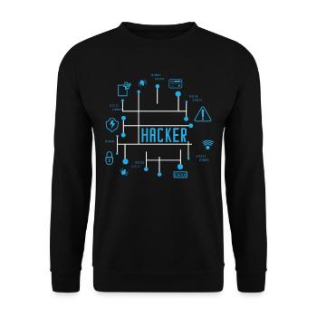 hacker - Unisex Sweatshirt - black - Front - Alina (178cm) & Michal (187cm)