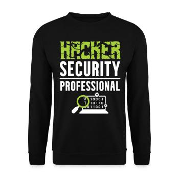 Hacker Security Professional - Sweat-shirt Unisexe - noir - Devant - Alina (178cm) & Michal (187cm)