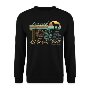 Vintage 1986 Legende Geschenkidee - Unisex Pullover - Schwarz - Vorne - Alina (178cm) & Michal (187cm)