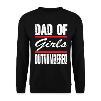 Fête des pères papa de fille #Outnumbered - Sweat-shirt Unisexe - noir - Devant - Alina (178cm) & Michal (187cm)