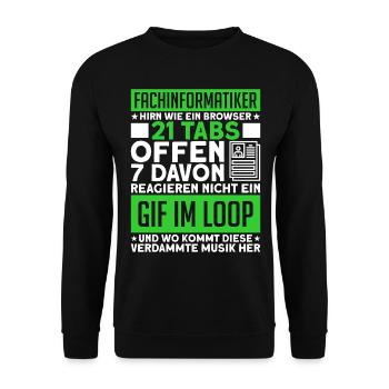 Systemadministrator Informatik Fachinformatiker - Unisex Pullover - Schwarz - Vorne - Alina (178cm) & Michal (187cm)