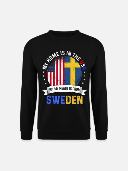 Svensk amerikansk flagga Svenska Rötter USA Medborgare - Unisextröja - svart
