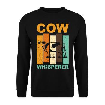 Farmer Farmer Farm Cow Cow Cow Whisperer - Unisex Sweatshirt - black - Front - Alina (178cm) & Michal (187cm)