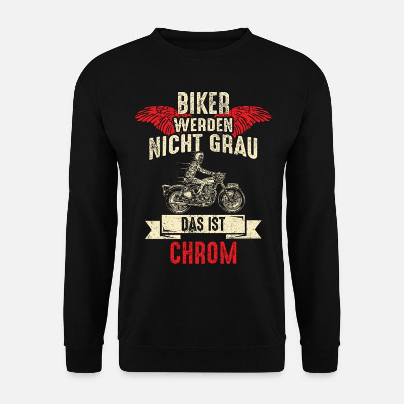 Biker Motorrad Motorradfahrer Geburtstag Retro - Unisex Pullover - Schwarz