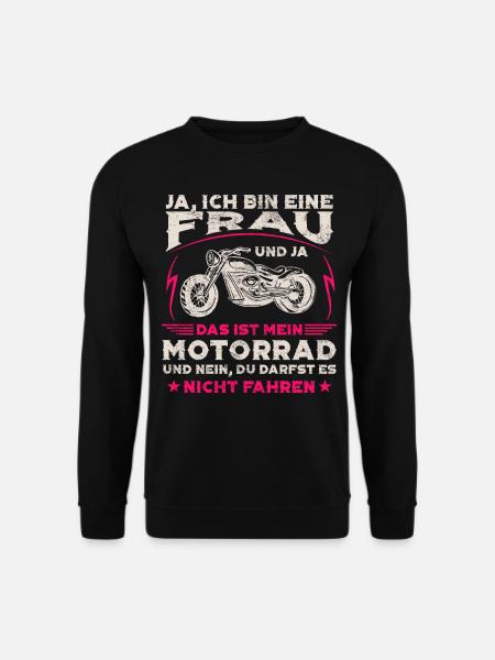 Biker Frau Motorradfahrerin Sprüche Geschenk - Unisex Pullover - Schwarz