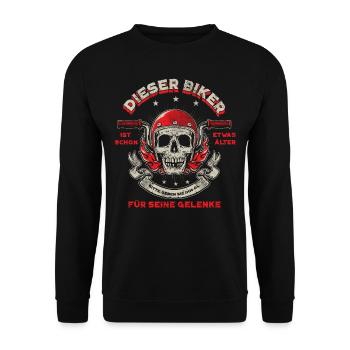 Motorradfahrer Biker Vintage Geburtstagsgeschenk - Unisex Pullover - Schwarz - Vorne - Alina (178cm) & Michal (187cm)