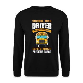 Schulbus - Unisex Pullover - Schwarz - Vorne - Alina (178cm) & Michal (187cm)
