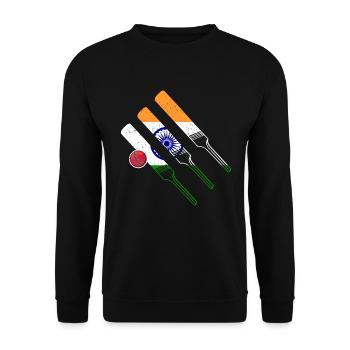 Cricket Game Indian Cricket Indian Flag - Unisex Sweatshirt - black - Front - Alina (178cm) & Michal (187cm)