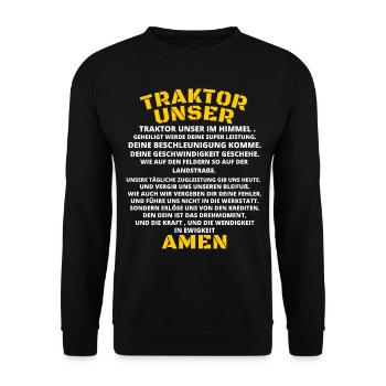 Traktor ,Trecker Bauer/Austria/Landwirt / Dorfkind - Unisex Pullover - Schwarz - Vorne - Alina (178cm) & Michal (187cm)