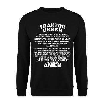Traktor ,Trecker Bauer/Austria/Landwirt / Dorfkind - Unisex Pullover - Schwarz - Vorne - Alina (178cm) & Michal (187cm)