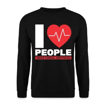 Anesthésie Anesthésie Médecin anesthésique - Sweat-shirt Unisexe - noir - Devant - Alina (178cm) & Michal (187cm)