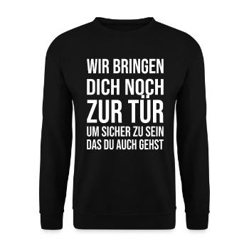 Abschiedsgeschenk Kollegen Jobwechsel - Unisex Pullover - Schwarz - Vorne - Alina (178cm) & Michal (187cm)