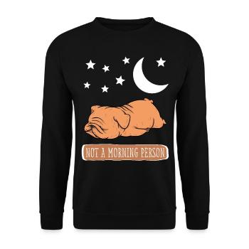 Bulldog dog sleep shirt pajamas pajamas - Unisex Sweatshirt - black - Front - Alina (178cm) & Michal (187cm)