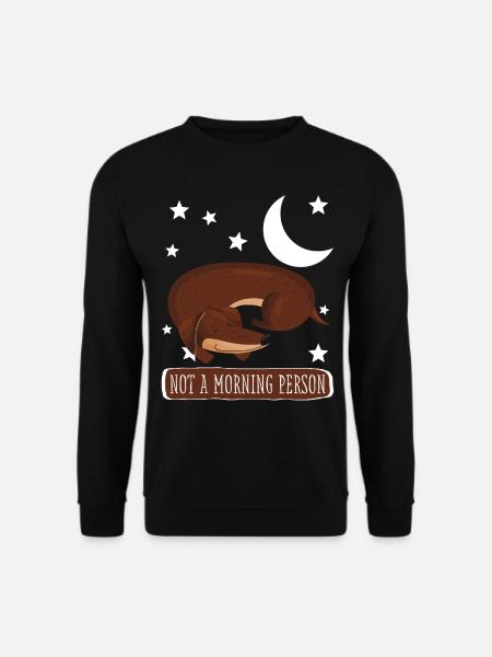 Dachshund sleep shirt pajamas - Unisex Sweatshirt - black