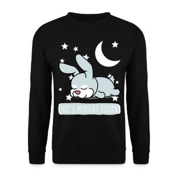 Hase Schlafshirt Pyjama Schlafanzug - Unisex Pullover - Schwarz - Vorne - Alina (178cm) & Michal (187cm)