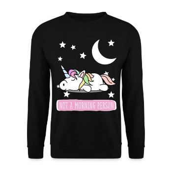 Unicorn sleep shirt pajamas pajamas - Unisex Sweatshirt - black - Front - Alina (178cm) & Michal (187cm)
