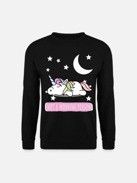 Pyjama chemise de nuit licorne pyjama - Sweat-shirt Unisexe - noir